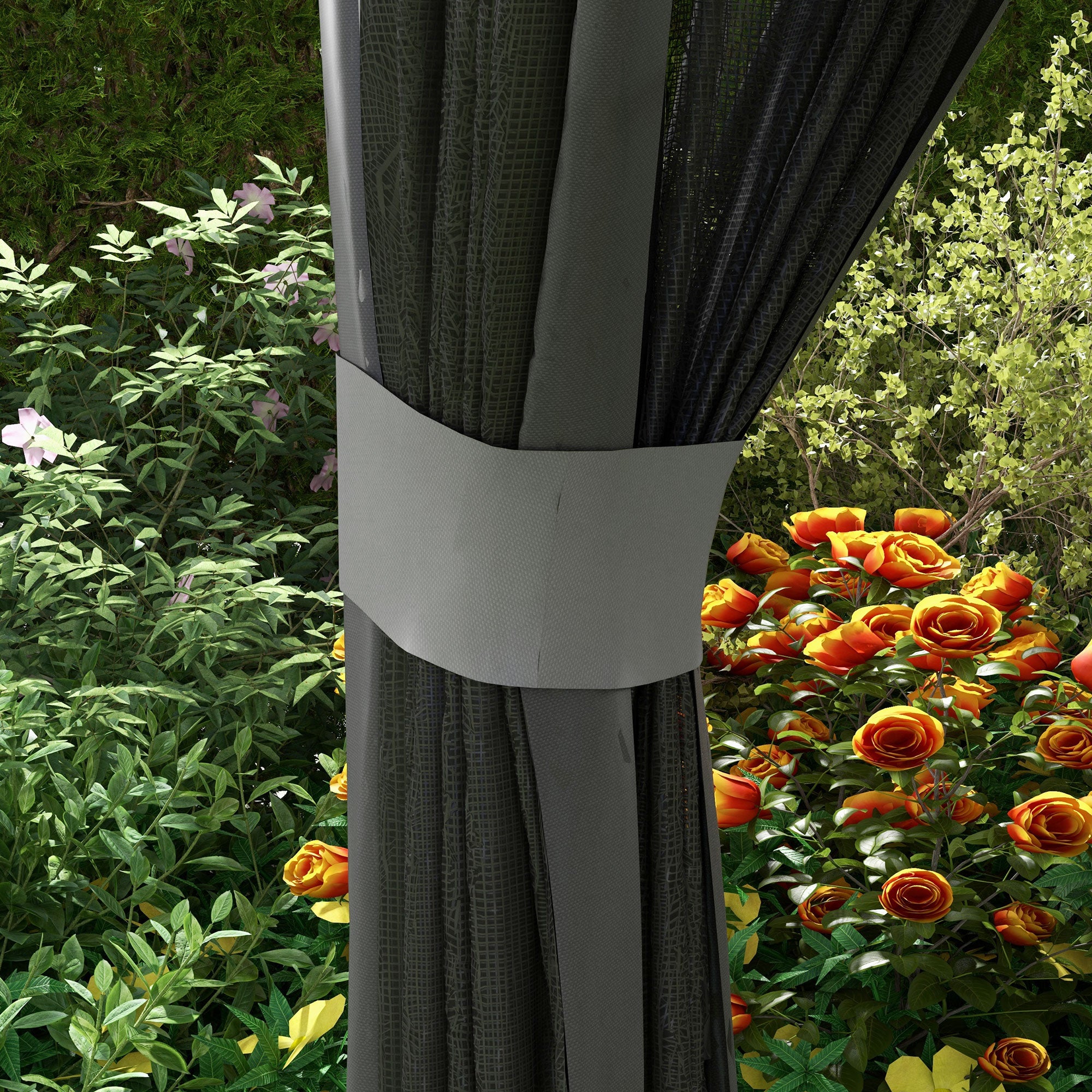 Outsunny 10' x 10' Pop Up Canopy with Netting, Foldable Tents for Parties, Height Adjustable, with Storage Bag for Outdoor, Garden, Patio, Grey