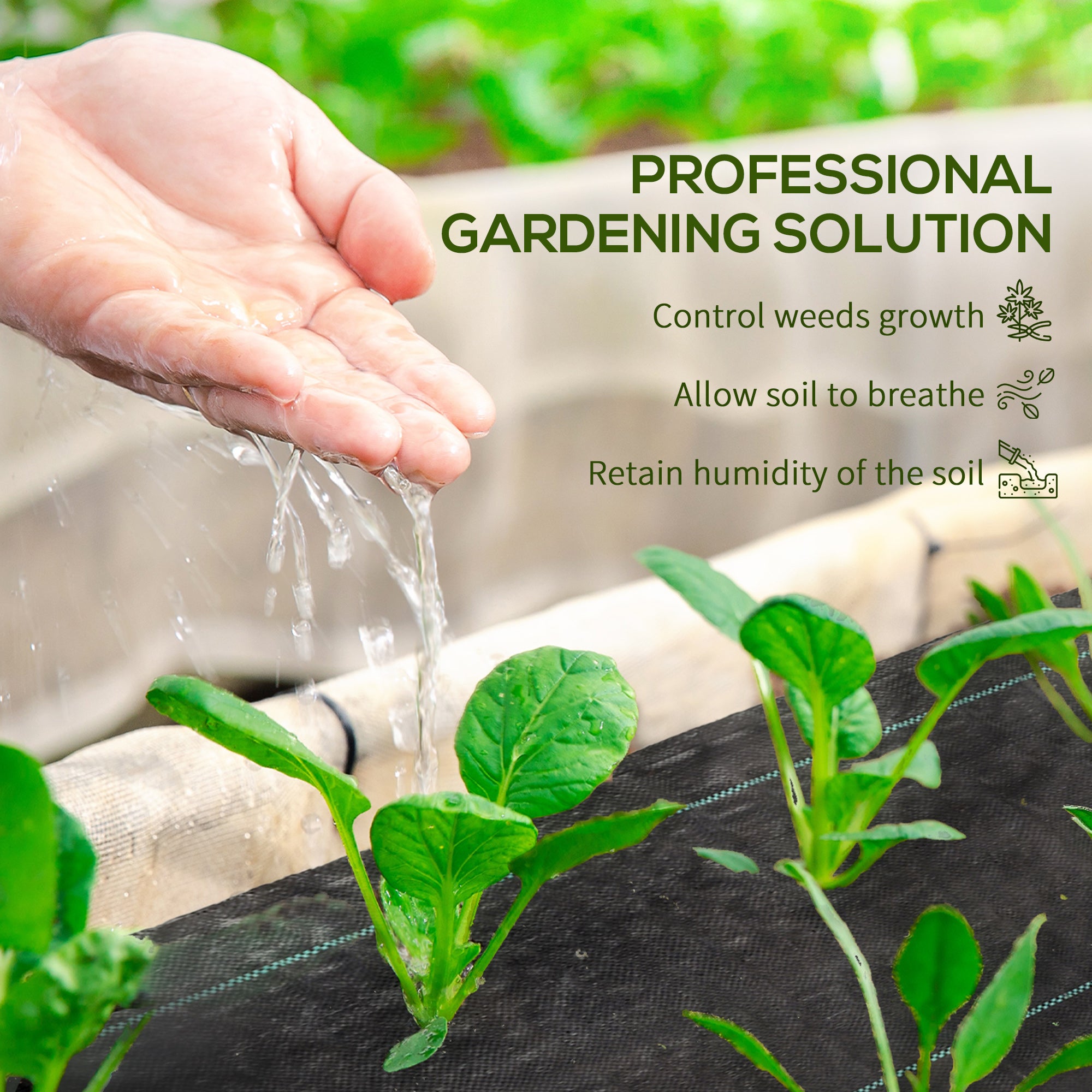 Outsunny 3ft x 164ft Weed Barrier, Landscape Fabric, for Greenhouse Yard Garden Weed Control, Heavy-Duty & Easy Setup, 2oz