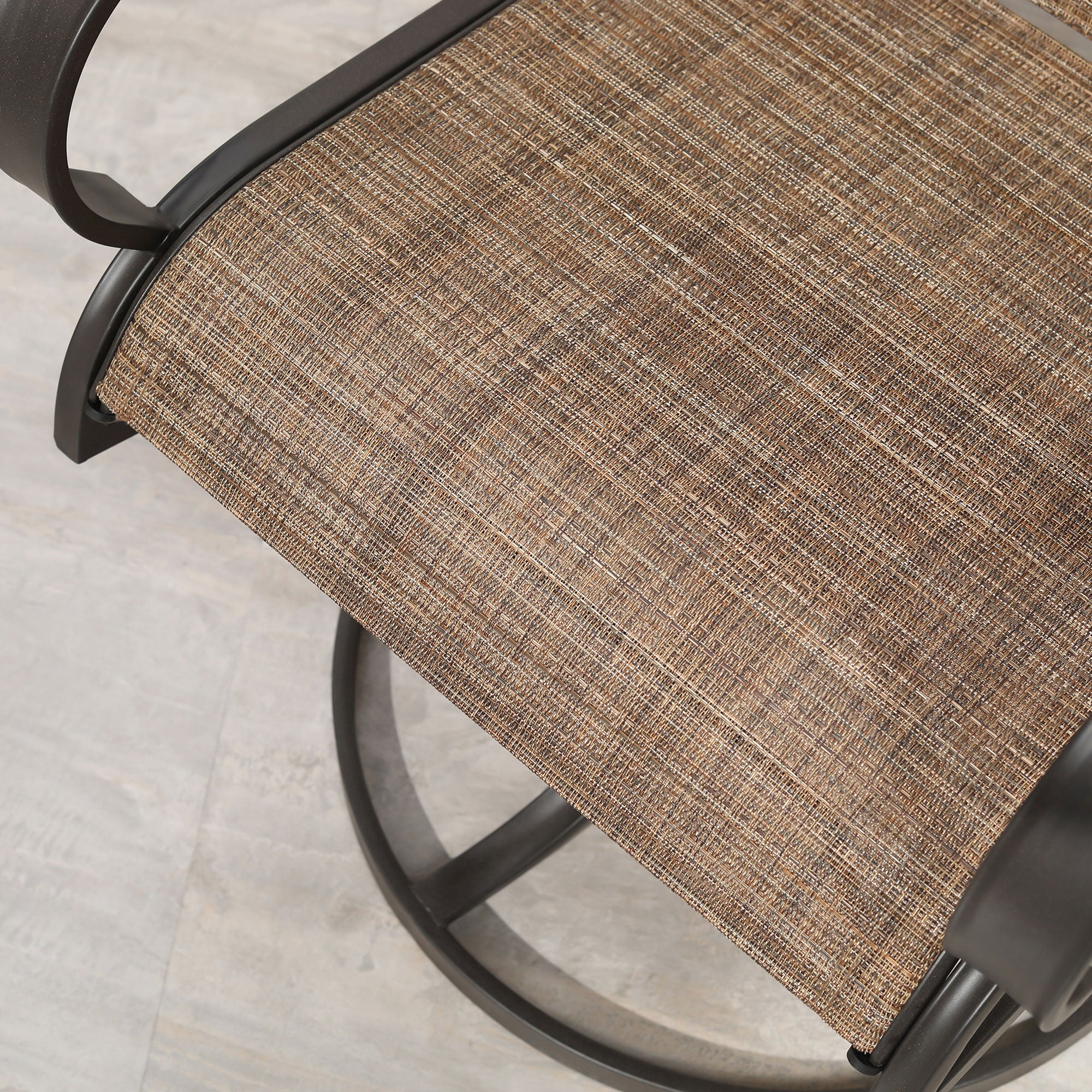 Outsunny 5-Piece Outdoor Patio Dining Set, 4 Swivel Rocker Chairs and 37" x 37" Dining Table Furniture Set with Umbrella Hole for Garden, Lawn and Backyard, Brown