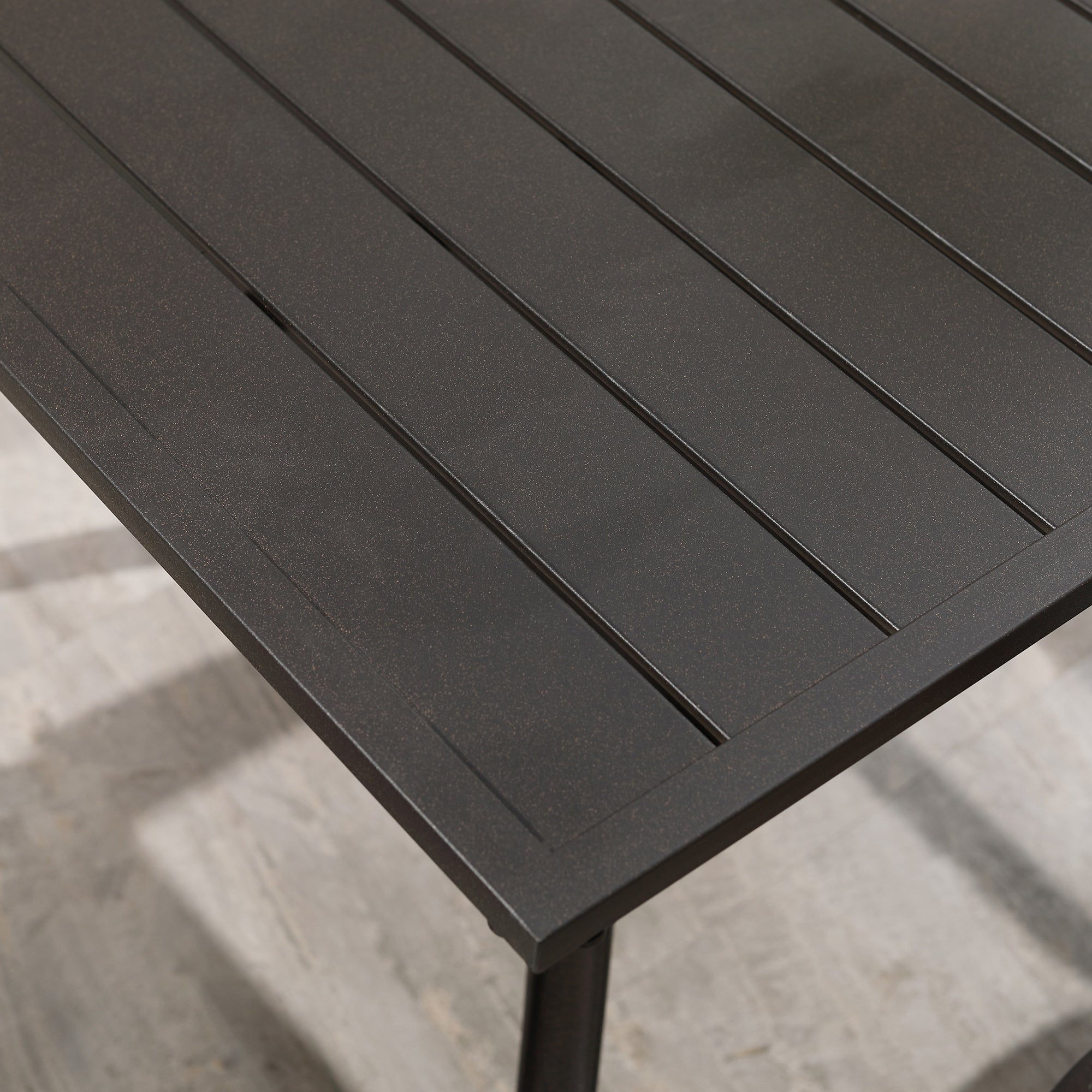 Outsunny 5-Piece Outdoor Patio Dining Set, 4 Swivel Rocker Chairs and 37" x 37" Dining Table Furniture Set with Umbrella Hole for Garden, Lawn and Backyard, Brown