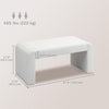 HOMCOM 39" Upholstered End of Bed Bench, Boucle Entryway Bench, Modern U-Shaped Ottoman Bench for Bedroom, Living Room, Hallway, White