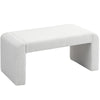 HOMCOM 39" Upholstered End of Bed Bench, Boucle Entryway Bench, Modern U-Shaped Ottoman Bench for Bedroom, Living Room, Hallway, White