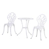 Outsunny 3 Pieces Patio Bistro Set, Outdoor Cast Aluminum Garden Table and Chairs with Umbrella Hole for Balcony, White