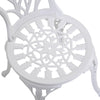 Outsunny 3 Pieces Patio Bistro Set, Outdoor Cast Aluminum Garden Table and Chairs with Umbrella Hole for Balcony, White