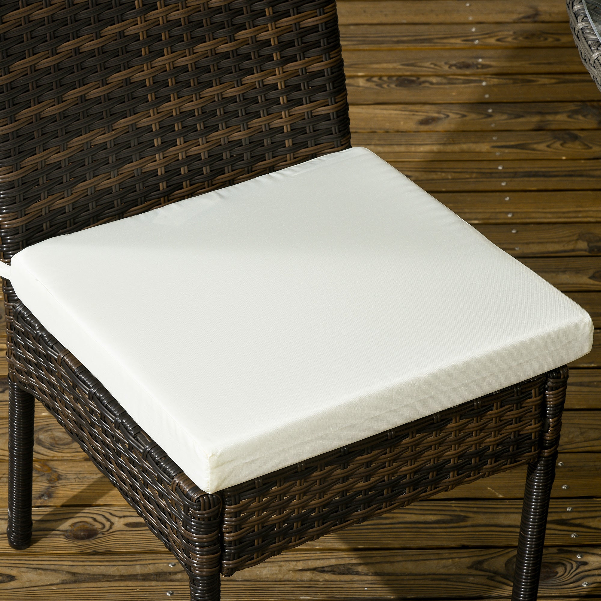 Outsunny 2 Pieces PE Rattan Outdoor Dining Chairs with Cushion, Patio Wicker Dining Chairs with Backrest for Patio, Deck, Garden, Brown