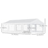 Outsunny 13' x 26' Heavy-duty Outdoor Carport  Party Event Tent Patio Gazebo Canopy with 4 Sidewalls, White