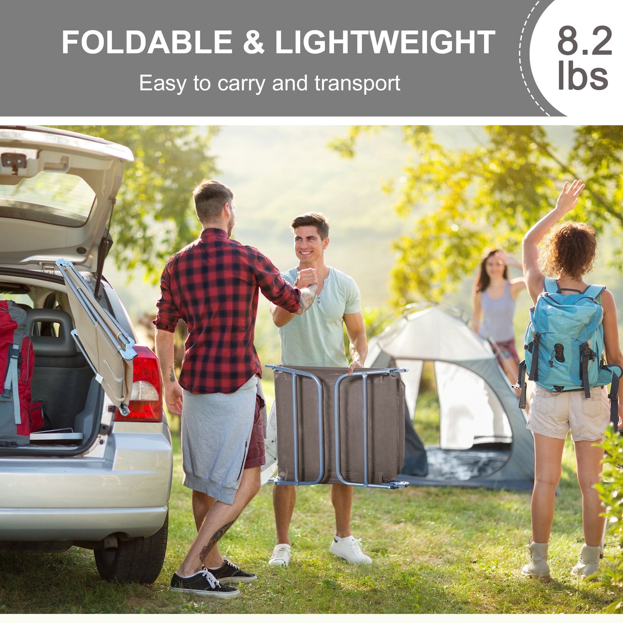 Outsunny Outdoor Lounge Chair, Portable Adjustable Reclining Seat Folding Chaise Lounge Patio Camping Beach Tanning Chair Bed with Pillow, Brown