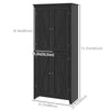 HOMCOM 72" Farmhouse Kitchen Pantry Cabinet, Kitchen Pantry Storage Cabinet with 4 Barn Doors and Adjustable Shelves, Black