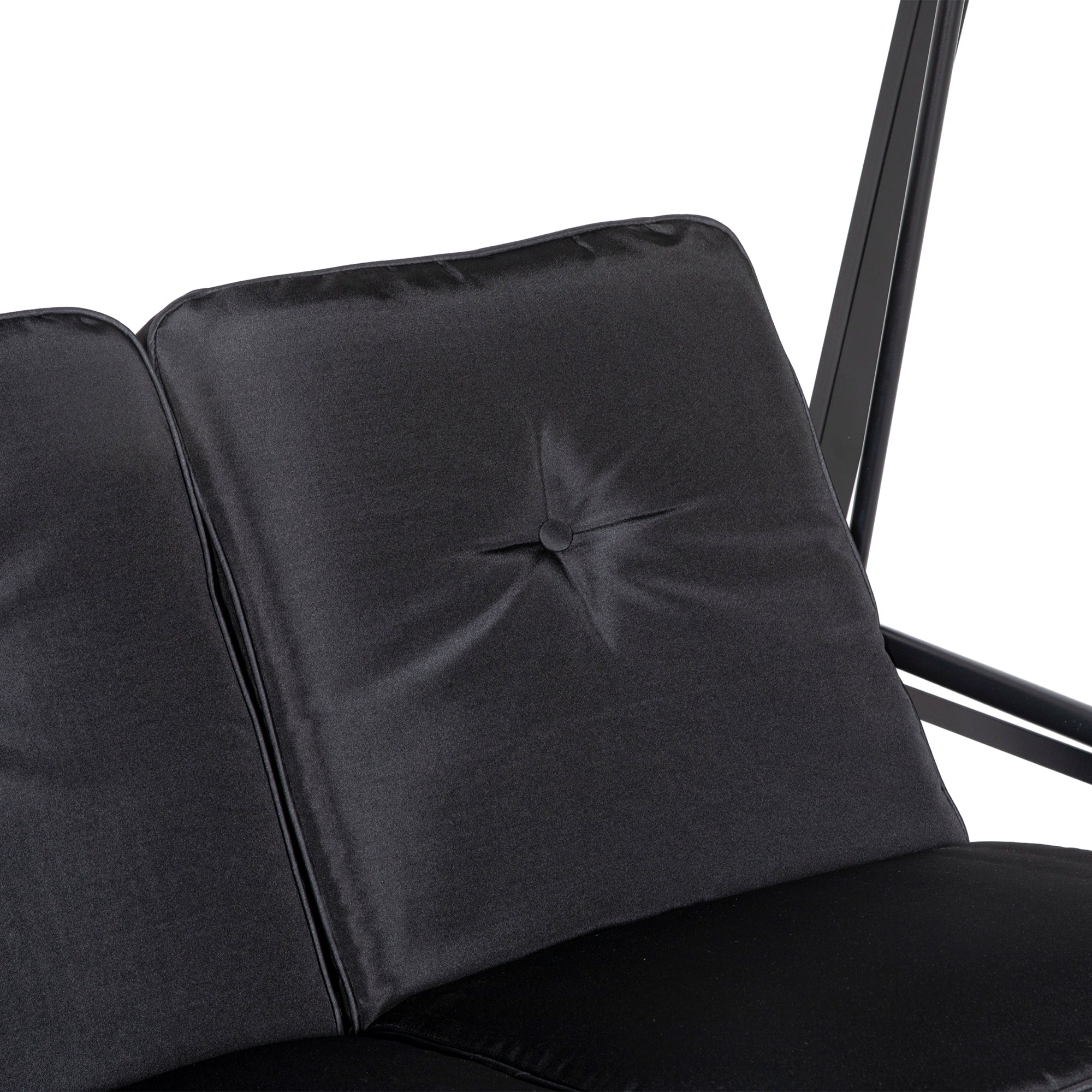 Outsunny 2 Seater Covered Outdoor Swing Chair Porch Swing Bench Lounger Hammock with Removable Cushion Tilt Canopy, Black