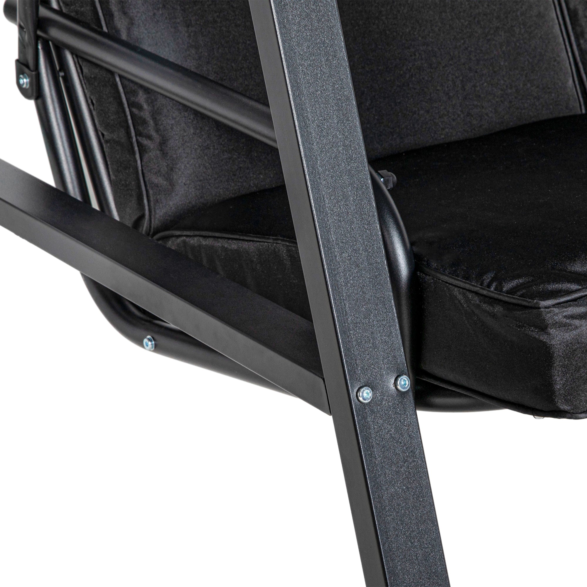 Outsunny 2 Seater Covered Outdoor Swing Chair Porch Swing Bench Lounger Hammock with Removable Cushion Tilt Canopy, Black