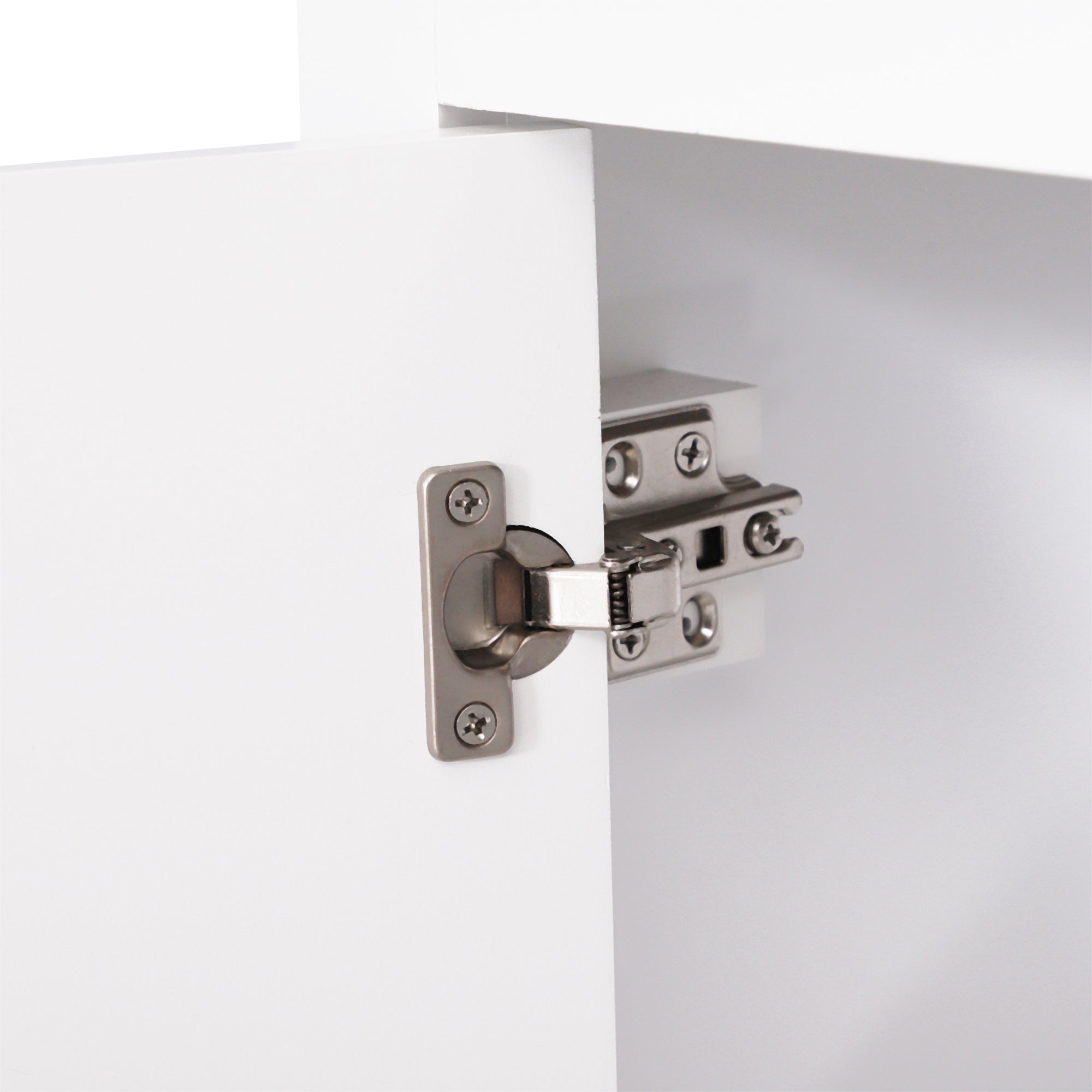 HOMCOM 69" Tall Bathroom Storage Cabinet, Bookcase with 3 Open Compartments and Double Door Cupboard, White