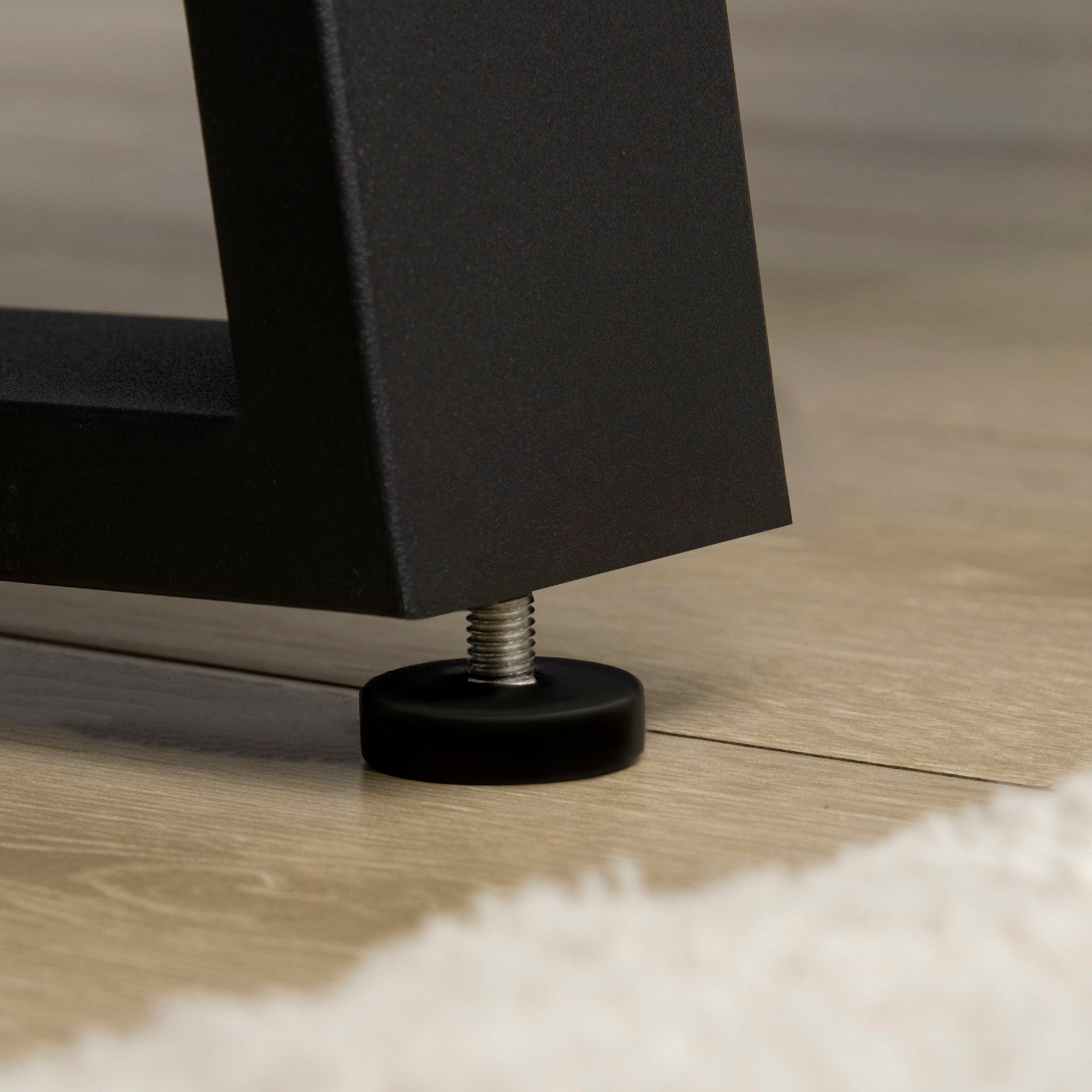 HOMCOM Garden Bench with Metal Legs, Rustic Wood Effect Concrete Dining Bench, Indoor or Outdoor Use for Patio, Park, Porch and Lawn, Natural and Black