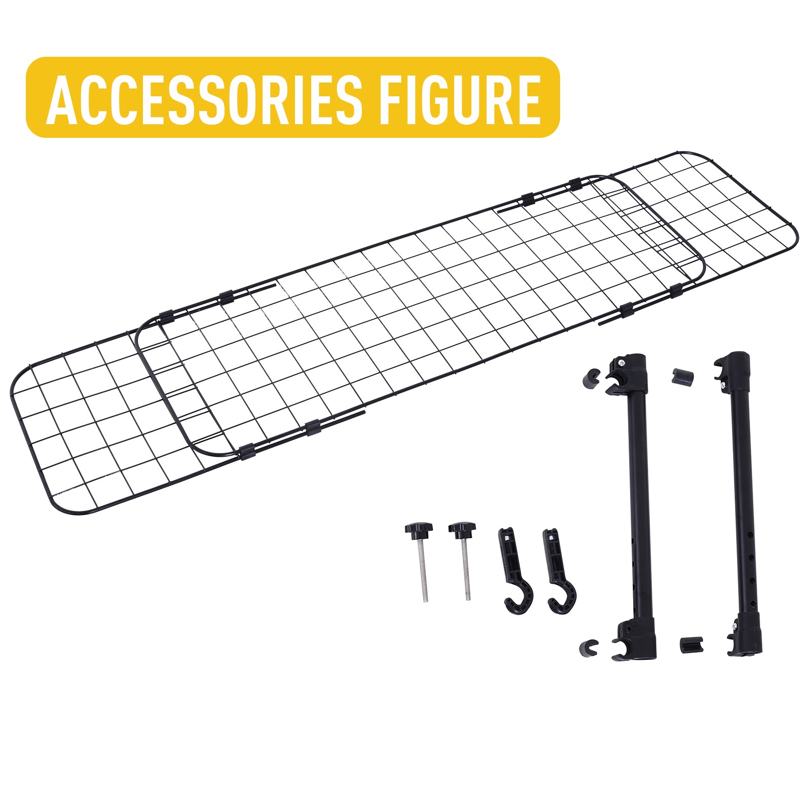 PawHut 36"-57" Adjustable Dog Car Barrier, Vehicle Pet Barrier Heavy Duty Dog Fence Car Safety Guard Gate for SUV Vans Trucks