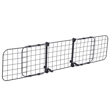 PawHut Heavy Duty Pet Dog Car Barrier Adjustable Ventilated Mesh Wire Guard Auto Vehicle Fence Protector SUVs Black 91-145 cm
