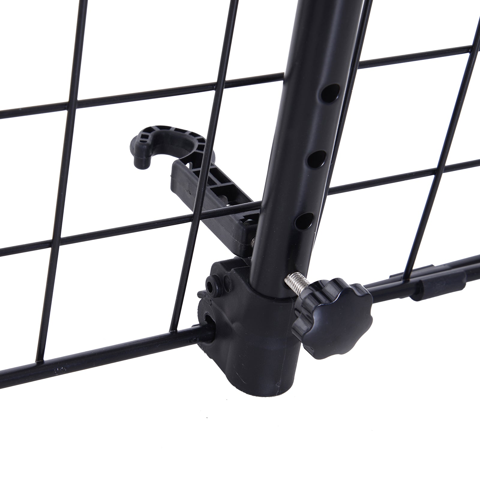 PawHut Heavy Duty Pet Dog Car Barrier Adjustable Ventilated Mesh Wire Guard Auto Vehicle Fence Protector SUVs Black 91-145 cm