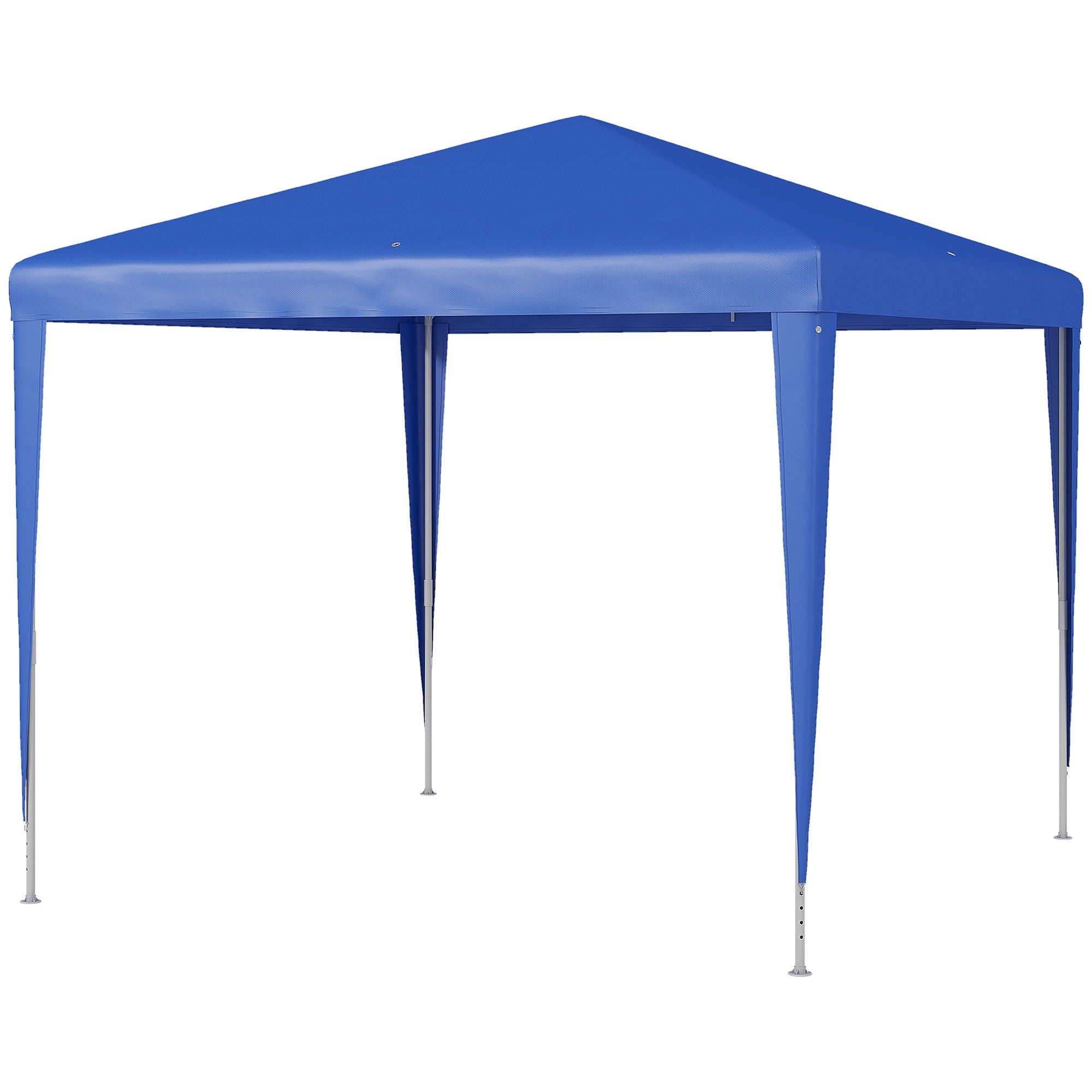 Outsunny 9' x 9' Party Tent Portable Gazebo Canopy for Weddings Parties Outdoor Sunshade with Dressed Legs, Blue