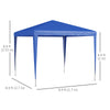 Outsunny 9' x 9' Party Tent Portable Gazebo Canopy for Weddings Parties Outdoor Sunshade with Dressed Legs, Blue