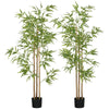 HOMCOM 6ft Set of 2 Artificial Bamboo with Pot, Indoor Fake Plants for Home Office Living Room Decor