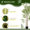 HOMCOM 6ft Set of 2 Artificial Bamboo with Pot, Indoor Fake Plants for Home Office Living Room Decor