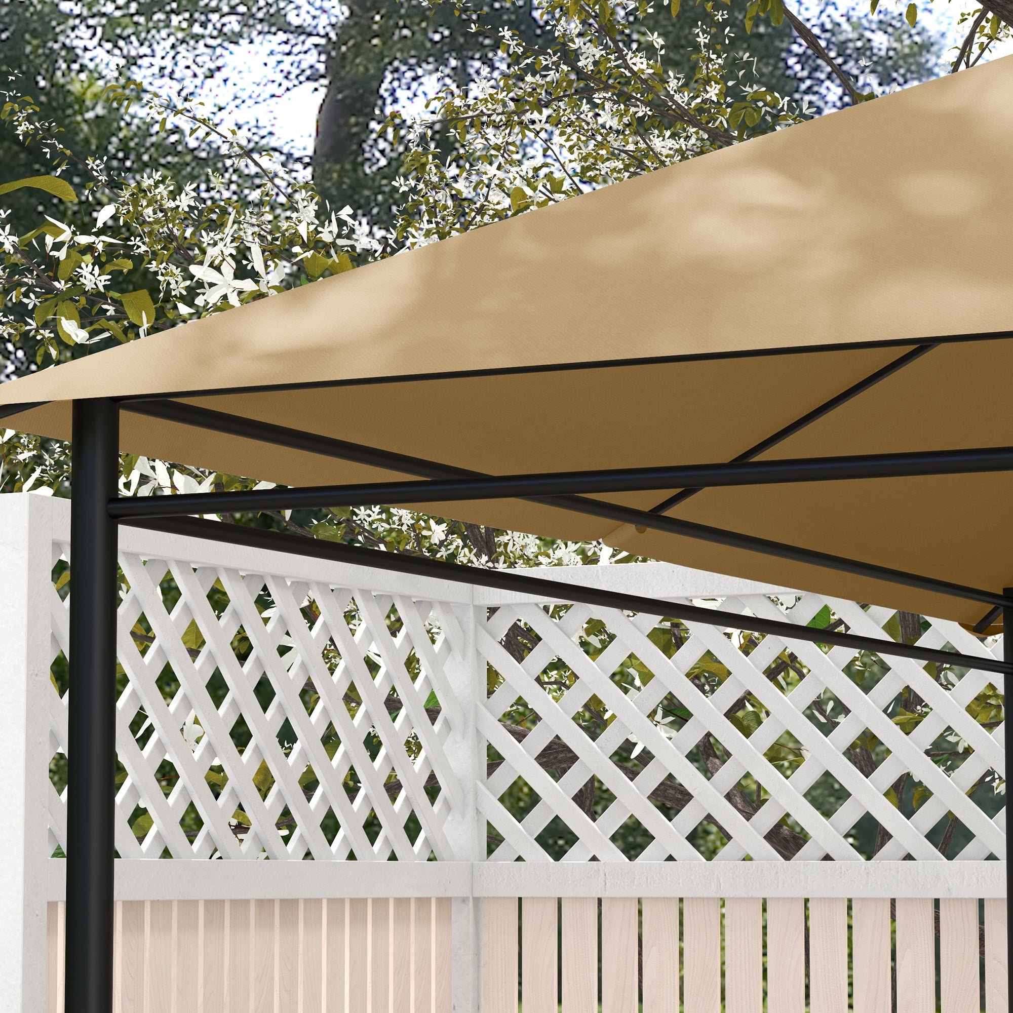Outsunny 10' x 13' Gazebo Canopy Replacement, Outdoor Gazebo Cover Top Roof Replacement with Vents and Drain Holes, (TOP COVER ONLY), Khaki