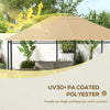Outsunny 10' x 13' Gazebo Canopy Replacement, Outdoor Gazebo Cover Top Roof Replacement with Vents and Drain Holes, (TOP COVER ONLY), Khaki