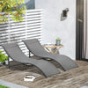 Outsunny Pool Chaise Lounge Chairs Set of 2, S-shaped Foldable Outdoor Chaise Lounge Chair Reclining for Patio Beach Garden With 264lbs Weight Capacity, Dark Grey