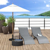 Outsunny Pool Chaise Lounge Chairs Set of 2, S-shaped Foldable Outdoor Chaise Lounge Chair Reclining for Patio Beach Garden With 264lbs Weight Capacity, Dark Grey