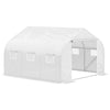 Outsunny 14.5' x 10' x 6.6' Portable Walk-In Tunnel Greenhouse, Garden Plant Growing Warm House, Outdoor Seed Flower Vegetable Growth Tent, White