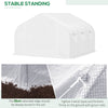 Outsunny 14.5' x 10' x 6.6' Portable Walk-In Tunnel Greenhouse, Garden Plant Growing Warm House, Outdoor Seed Flower Vegetable Growth Tent, White