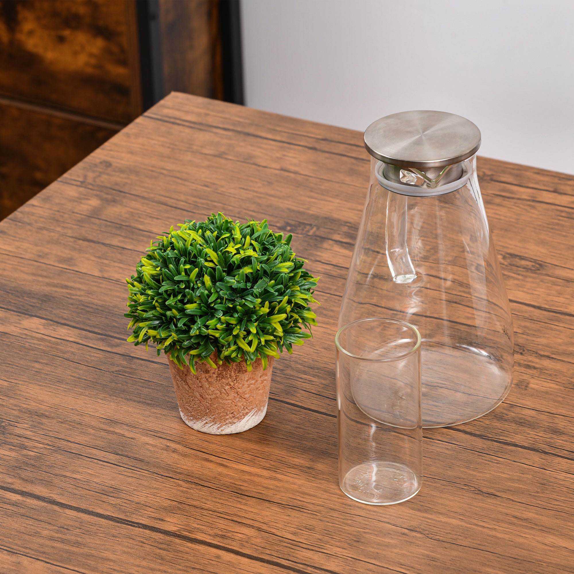 HOMCOM 5-Piece Counter Height Bar Table Set, Industrial Dining Table Set for 4, Space Saving Square Kitchen Table and Chairs Set with Footrest, Metal Legs, Walnut