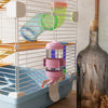 PawHut 5 Tiers Hamster Cage Portable Animal Travel Carrier Habitat with Exercise Wheels Play Tube Water Bottle Dishes House Ladder for Gerbils, Light Blue