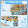 PawHut 5 Tiers Hamster Cage Portable Animal Travel Carrier Habitat with Exercise Wheels Play Tube Water Bottle Dishes House Ladder for Gerbils, Light Blue
