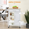 HOMCOM Kitchen Island, Compact Kitchen Cart on Wheels with Open Shelf & Storage Drawer for Dining Room, Kitchen, White