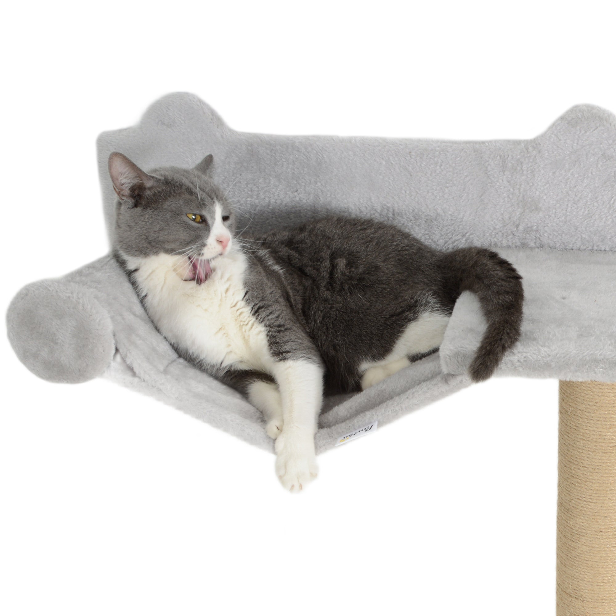 PawHut Cat Shelves, Four-Piece Cat Wall Furniture with Scratching Post, Steps, Jumping Platform, Ladder, Toy Balls, Cat Wall Shelves for Indoor Cats, Kittens, Light Grey