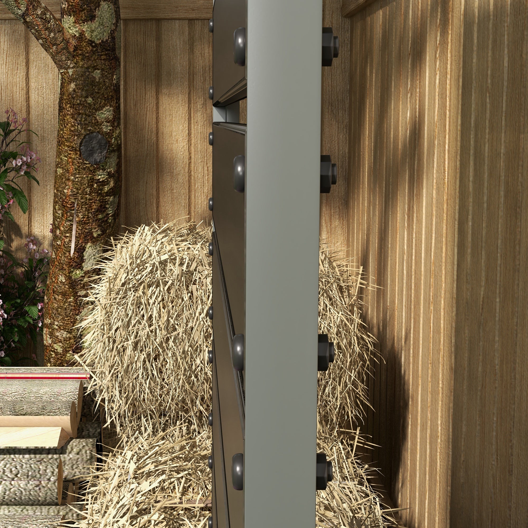 Outsunny Raised Garden Bed with Trellis for Climbing Plants, Planter Box with Self Draining Gap, Freestanding Trellis Planter for Outdoor, Patio, Deck, 35.75" x 15" x 70.75", Black