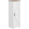 HOMCOM Farmhouse Storage Cabinet with Adjustable Shelf, Single Barn Door Accent Cabinet, Floor Pantry Cabinet, White