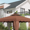 Outsunny 9.8' x 9.8' Gazebo Replacement Canopy, Gazebo Top Cover with Double Vented Roof for Garden Patio Outdoor TOP ONLY, Coffee