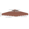 Outsunny 9.8' x 9.8' Gazebo Replacement Canopy, Gazebo Top Cover with Double Vented Roof for Garden Patio Outdoor TOP ONLY, Coffee