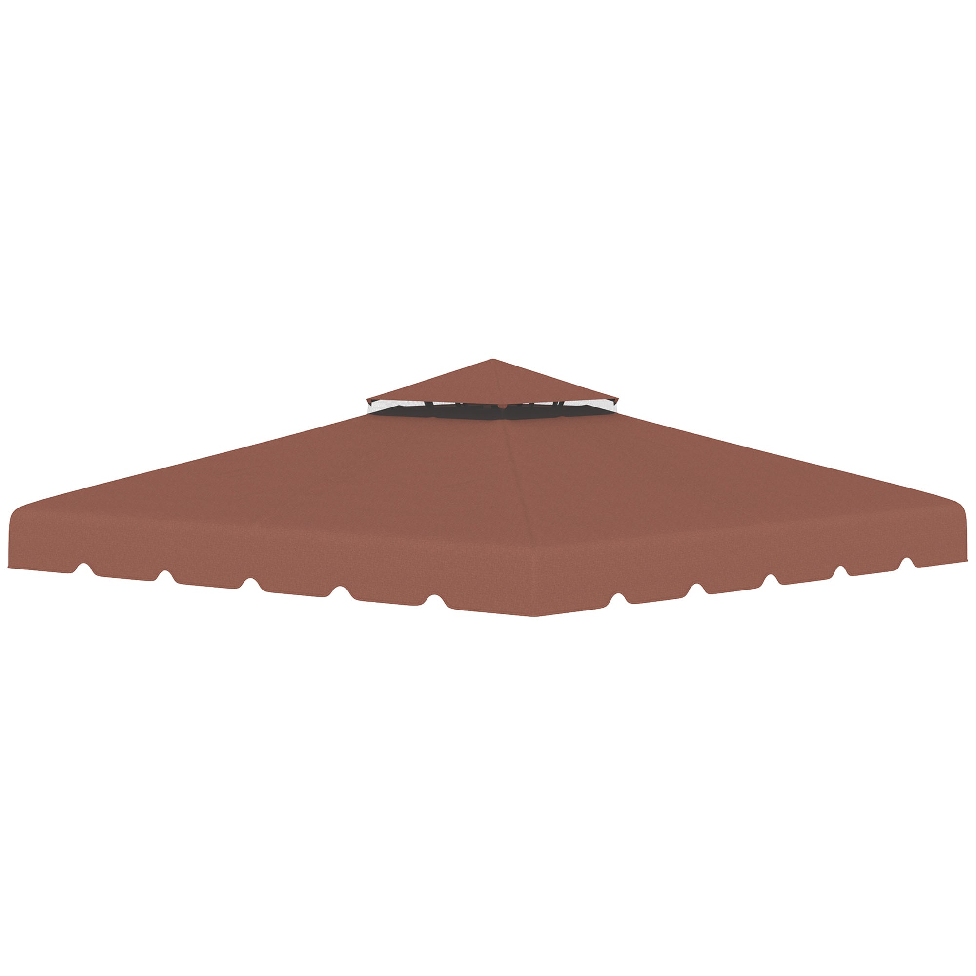 Outsunny 9.8' x 9.8' Gazebo Replacement Canopy, Gazebo Top Cover with Double Vented Roof for Garden Patio Outdoor TOP ONLY, Coffee