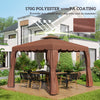Outsunny 9.8' x 9.8' Gazebo Replacement Canopy, Gazebo Top Cover with Double Vented Roof for Garden Patio Outdoor TOP ONLY, Coffee