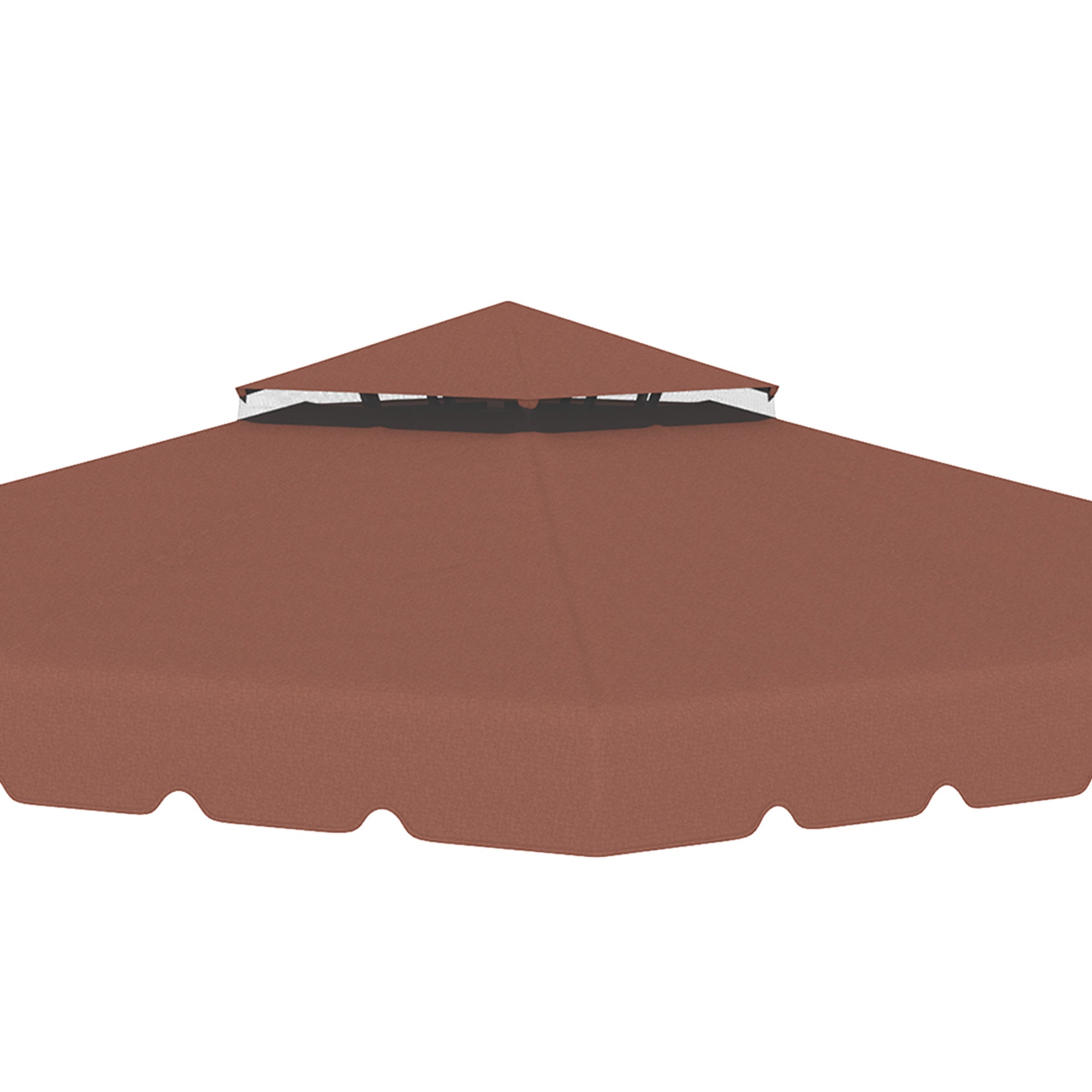 Outsunny 9.8' x 9.8' Gazebo Replacement Canopy, Gazebo Top Cover with Double Vented Roof for Garden Patio Outdoor TOP ONLY, Coffee