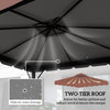 Outsunny 9.8' x 9.8' Gazebo Replacement Canopy, Gazebo Top Cover with Double Vented Roof for Garden Patio Outdoor TOP ONLY, Coffee
