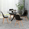 HOMCOM Dining Chairs Set of 4, Modern Kitchen Chairs with PU Leather Cushion and Wood Base, Upholstered Accent Chairs for Living Room and Dining Room, Black