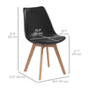 HOMCOM Dining Chairs Set of 4, Modern Kitchen Chairs with PU Leather Cushion and Wood Base, Upholstered Accent Chairs for Living Room and Dining Room, Black