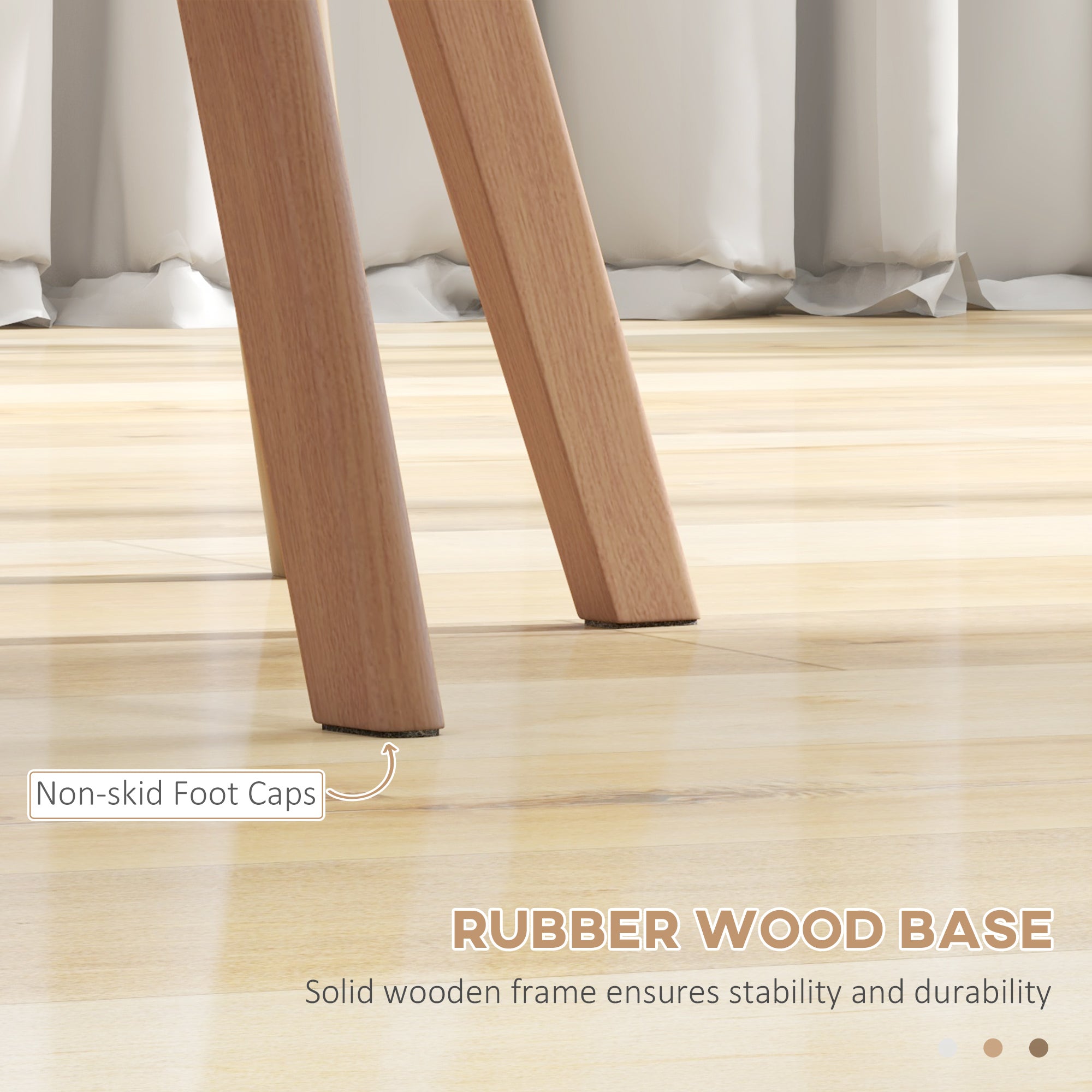 HOMCOM Dining Chairs Set of 4, Modern Kitchen Chairs with PU Leather Cushion and Wood Base, Upholstered Accent Chairs for Living Room and Dining Room, Black