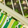 Outsunny 75" Patio Outdoor Hammock, Striped Camping Hammock Lounge Bed Garden w/ Pillow, Green