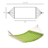 Outsunny 75" Patio Outdoor Hammock, Striped Camping Hammock Lounge Bed Garden w/ Pillow, Green