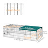 PawHut 73" Small Animal Cage, Pet Playpen for Chicken, Rabbits, Chinchillas, Outdoor Small Animal Playpen with Flat Roof, Green