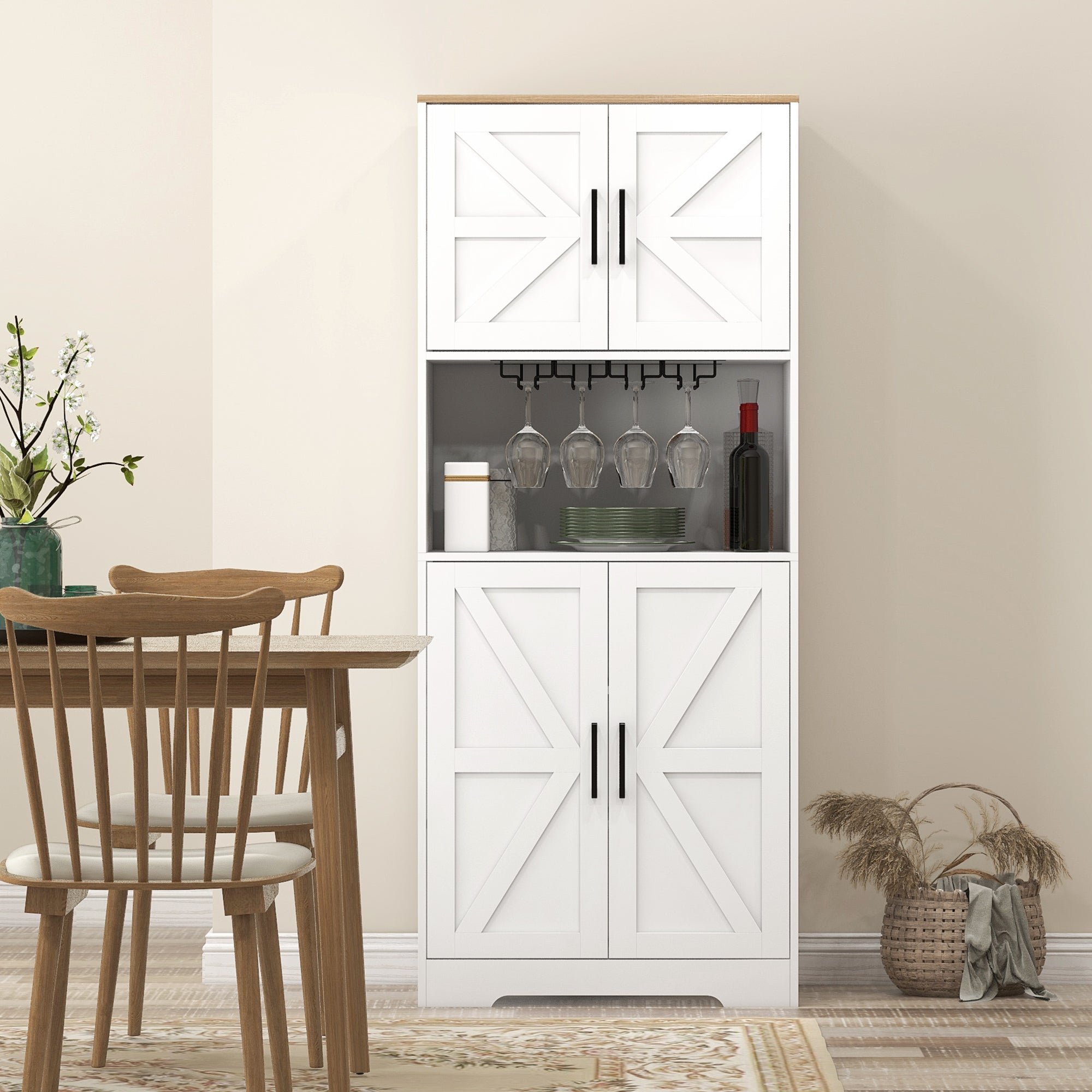 HOMCOM Kitchen Pantry Storage Cabinet, 68