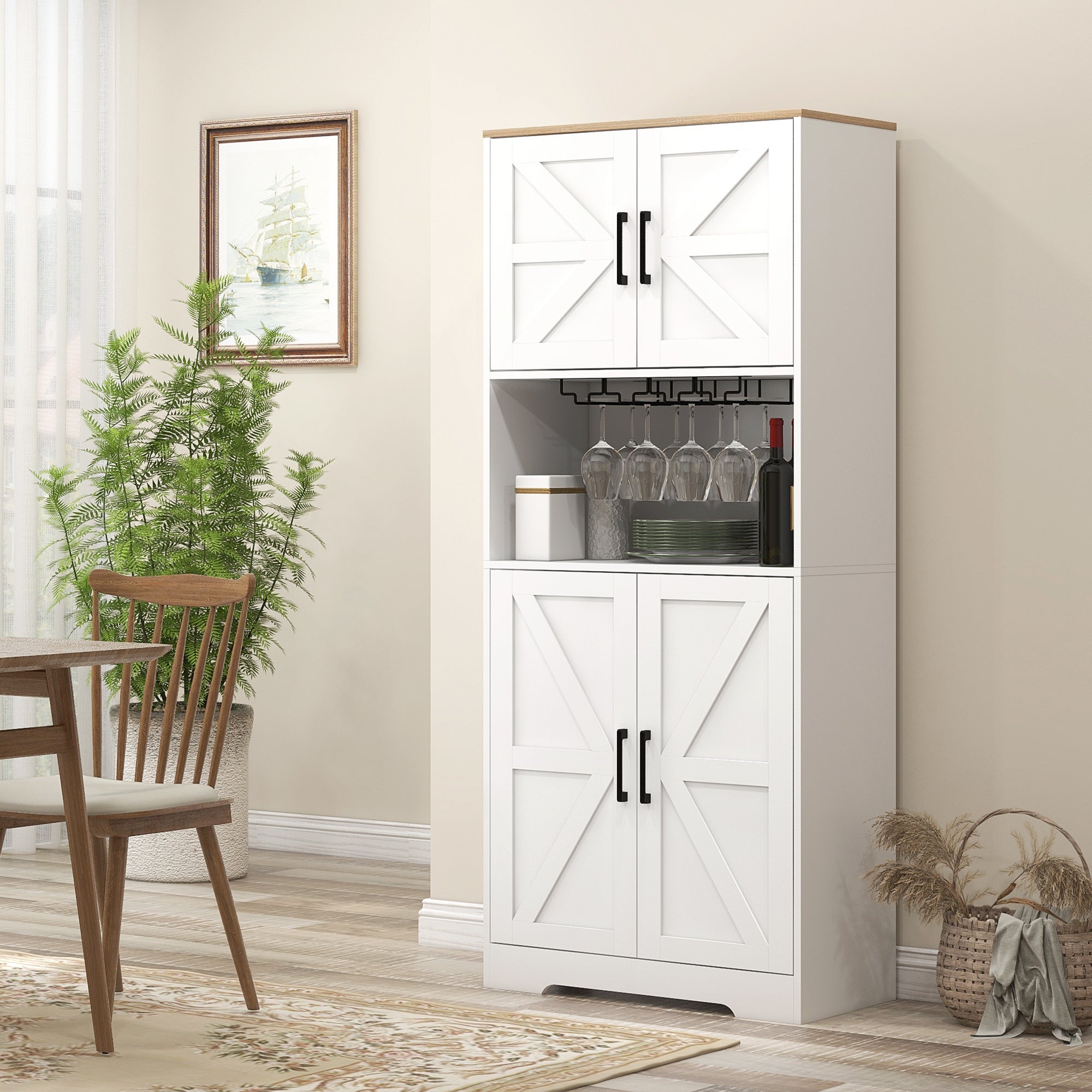 HOMCOM Kitchen Pantry Storage Cabinet, 68